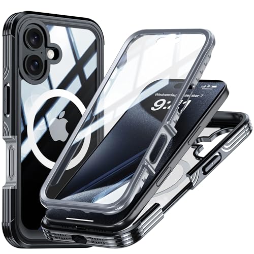 Colala Hülle für iPhone 16 Magnetisch Handyhülle Eingebautem Panzerglas Displayschutz und Kameraschutz 360 Grad Schutzhülle Ganzkörper Stoßfest,Schwarz Colala Hülle für iPhone 16 Magnetisch Handyhülle Eingebautem Panzerglas Displayschutz und Kameraschutz 360 Grad Schutzhülle Ganzkörper Stoßfest,Schwarz von Colala