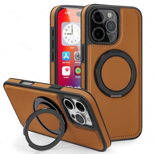 Colala Hülle für iPhone 16 Pro Max mit 360° Ringständer Handyhülle, Magnetisch Kompatibel mit Wireless Charging & Auto-Halterung, Stoßfest TPU & Leder Slim Design Schutzhülle,Braun Colala Hülle für iPhone 16 Pro Max mit 360° Ringständer Handyhülle, Magnetisch Kompatibel mit Wireless Charging & Auto-Halterung, Stoßfest TPU & Leder Slim Design Schutzhülle,Braun von Colala