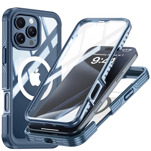 Colala Hülle für iPhone 16 Pro Max Magnetisch Handyhülle Eingebautem Panzerglas Displayschutz und Kameraschutz 360 Grad Schutzhülle Ganzkörper Stoßfest,Blau Colala Hülle für iPhone 16 Pro Max Magnetisch Handyhülle Eingebautem Panzerglas Displayschutz und Kameraschutz 360 Grad Schutzhülle Ganzkörper Stoßfest,Blau von Colala