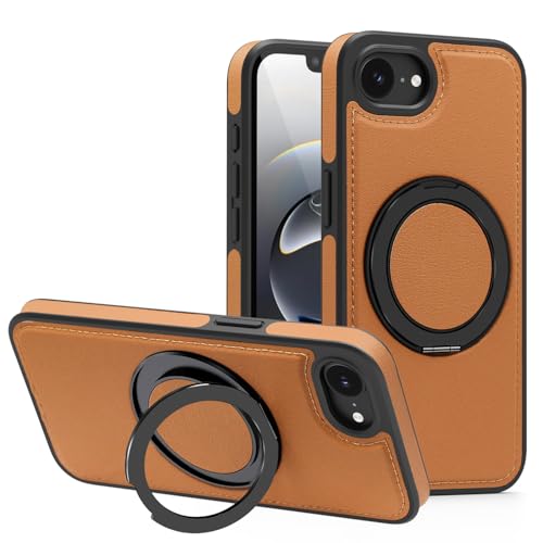 Colala Hülle für iPhone 16e mit 360° Ringständer Handyhülle, Magnetisch Kompatibel mit Wireless Charging & Auto-Halterung, Stoßfest TPU & Leder Slim Design Schutzhülle,Braun Colala Hülle für iPhone 16e mit 360° Ringständer Handyhülle, Magnetisch Kompatibel mit Wireless Charging & Auto-Halterung, Stoßfest TPU & Leder Slim Design Schutzhülle,Braun von Colala