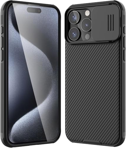 Colala Kamera Schutz Handyhülle für iPhone 16 Pro - Hochwertige PC + TPU Hülle, rutschfest, stoßfest, Kratzfest, Kameraschutz mit Schieber Schutzhülle - Schwarz von Colala