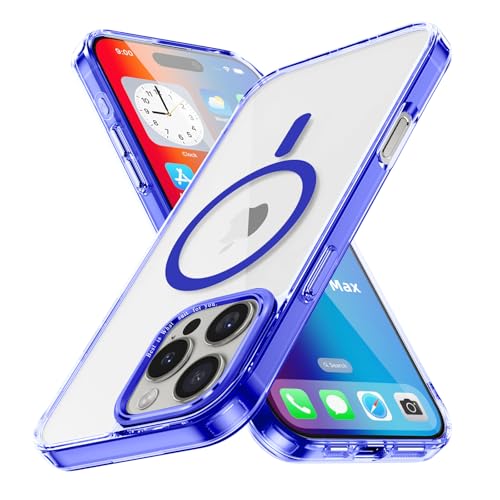 Colala Klare Magnetische Hülle für iPhone 16 Pro Schutzhülle kompatibel mit Kabelloses Laden Militärnorm Schutz Kratzfest Stoßfest Schlanke Transparente Handyhülle,Dunkelblau Colala Klare Magnetische Hülle für iPhone 16 Pro Schutzhülle kompatibel mit Kabelloses Laden Militärnorm Schutz Kratzfest Stoßfest Schlanke Transparente Handyhülle,Dunkelblau von Colala