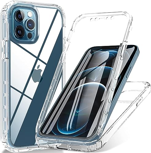 Colala Transparent Hülle für iPhone 11 Pro mit Bildschirmschutz, 360 Grad Schutzhülle Full Body Schutz Stoßfest Kratzfest Staubschutz Panzerhülle Handyhülle,Transparent von Colala