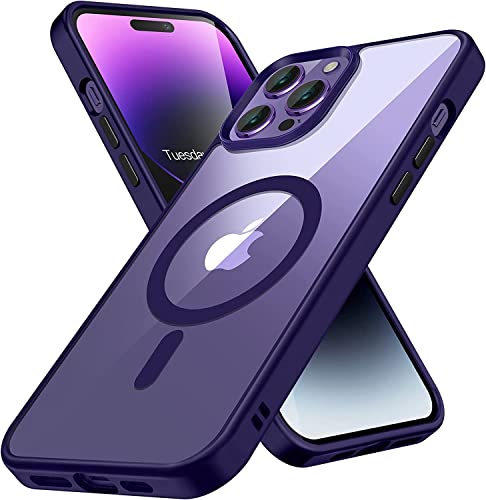 Colala Transparente Magnetische Hülle Kompatibel mit iPhone 14 Pro Max Entwickelt für MagSafe Nie Vergilbung Unzerstörbarer Militärschutz Flüssigsilikon + Hartes PC Stoßfeste Handyhülle,Dunkellila Colala Transparente Magnetische Hülle Kompatibel mit iPhone 14 Pro Max Entwickelt für MagSafe Nie Vergilbung Unzerstörbarer Militärschutz Flüssigsilikon + Hartes PC Stoßfeste Handyhülle,Dunkellila von Colala