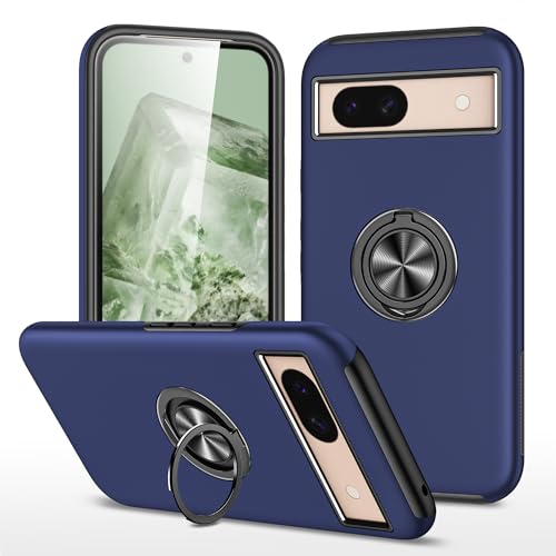 Hülle für Google Pixel 8a Militärschutz Hybrid Schutzhülle mit 360° Halter Ständer Stoßfest Handyhülle Schwerlast Mehrschichtig Anti-Kratzt Ganzkörper Cover Case,Blau von Colala