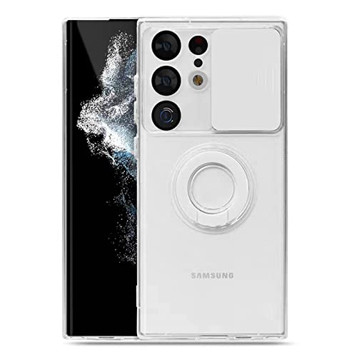 Hülle für Samsung Galaxy S22 Plus 5G Handyhülle Transparent Silikon Schutzhülle, Kameraschutz mit Slide Camera, 360° Drehbarer Metall Ring Ständer Militärqualität Stoßfest,Transparent Hülle für Samsung Galaxy S22 Plus 5G Handyhülle Transparent Silikon Schutzhülle, Kameraschutz mit Slide Camera, 360° Drehbarer Metall Ring Ständer Militärqualität Stoßfest,Transparent von Colala