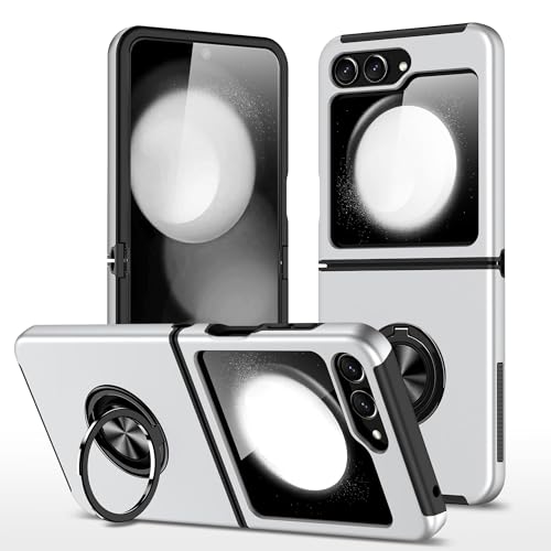 Hülle für Samsung Galaxy Z Flip 5 Militärschutz Hybrid Schutzhülle mit 360° Halter Ständer Stoßfest Handyhülle Schwerlast Mehrschichtig Anti-Kratzt Ganzkörper Cover Case,Weiß Hülle für Samsung Galaxy Z Flip 5 Militärschutz Hybrid Schutzhülle mit 360° Halter Ständer Stoßfest Handyhülle Schwerlast Mehrschichtig Anti-Kratzt Ganzkörper Cover Case,Weiß von Colala