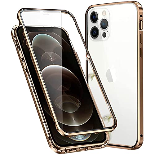 Hülle für iPhone 14 Pro Max Magnetische Adsorption Handyhülle Hartglas mit Vorderseite und Rückseite,Metallrahmen Case mit Eingebaut Magnet,Ultra Dünn 360 Grad Schutzhülle - Gold Hülle für iPhone 14 Pro Max Magnetische Adsorption Handyhülle Hartglas mit Vorderseite und Rückseite,Metallrahmen Case mit Eingebaut Magnet,Ultra Dünn 360 Grad Schutzhülle - Gold von Colala