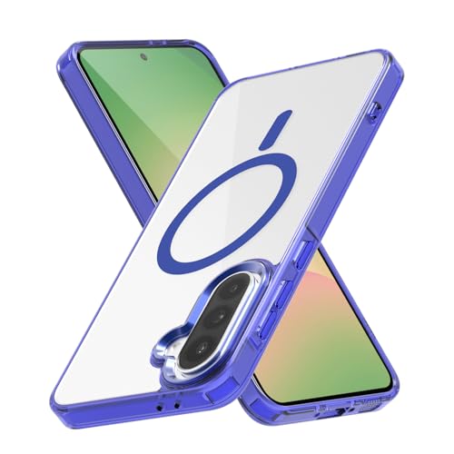 Klare Magnetische Hülle für Samsung Galaxy A56/A36 Schutzhülle kompatibel mit Kabelloses Laden Militärnorm Schutz Kratzfest Stoßfest Schlanke Transparente Handyhülle,blau von Colala
