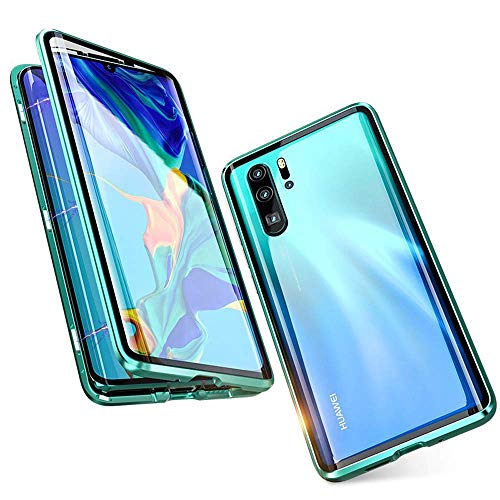Kompatibel Hülle Huawei P30 Pro Magnetische Adsorption Technologie Handyhülle Metallrahmen Transparent Gehärtetes Glas Schutzhülle Cover Case - Grün Kompatibel Hülle Huawei P30 Pro Magnetische Adsorption Technologie Handyhülle Metallrahmen Transparent Gehärtetes Glas Schutzhülle Cover Case - Grün von Colala
