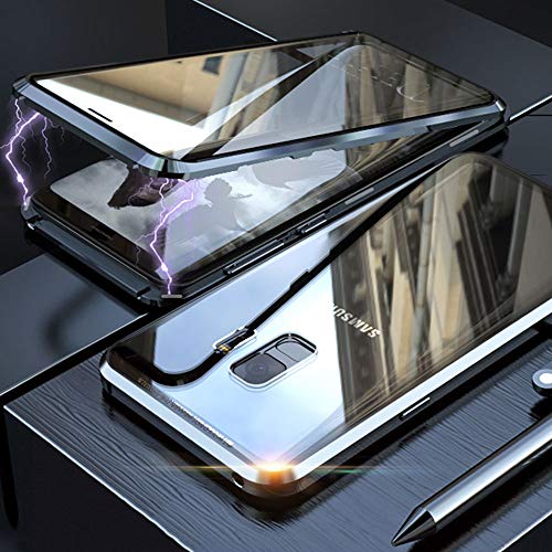 Kompatibel Hülle Samsung Galaxy S9 Magnetische Handyhülle Stark Magnetische Adsorption Technologie Metallrahmen 360 Grad Vorne hinten Gehärtetes Glas Schutzhülle,für Galaxy Note 10 Case - schwarz von Colala