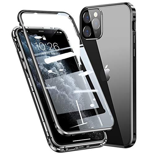 Kompatibel Hülle iPhone 12 Mini Magnetische Adsorption Technologie Handyhülle Metallrahmen Transparent Gehärtetes Glas Schutzhülle Cover Case - Schwarz Kompatibel Hülle iPhone 12 Mini Magnetische Adsorption Technologie Handyhülle Metallrahmen Transparent Gehärtetes Glas Schutzhülle Cover Case - Schwarz von Colala
