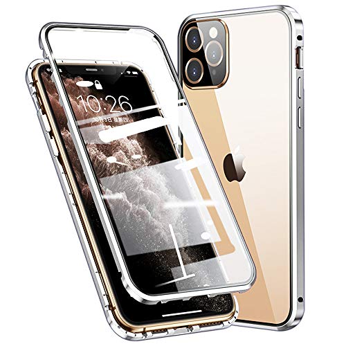 Kompatibel Hülle iPhone 12 Mini Magnetische Adsorption Technologie Handyhülle Metallrahmen Transparent Gehärtetes Glas Schutzhülle Cover Case - Silber Kompatibel Hülle iPhone 12 Mini Magnetische Adsorption Technologie Handyhülle Metallrahmen Transparent Gehärtetes Glas Schutzhülle Cover Case - Silber von Colala