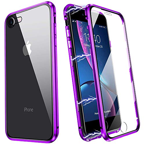 Kompatibel Hülle iPhone SE 2020 Magnetische Handyhülle Stark Magnetische Adsorption Technologie Metallrahmen 360 Grad Vorne hinten Gehärtetes Glas Schutzhülle,für iPhone SE 2020 Case - Lila Kompatibel Hülle iPhone SE 2020 Magnetische Handyhülle Stark Magnetische Adsorption Technologie Metallrahmen 360 Grad Vorne hinten Gehärtetes Glas Schutzhülle,für iPhone SE 2020 Case - Lila von Colala