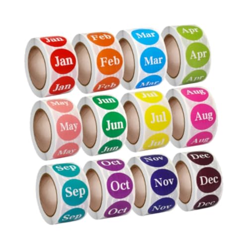 Colcolo 12pcs 12 Monate des Jahres Labels Scrapbooking 1in Posten von Requisiten Neugeborenen Monats Geschenkfoto Studio Month Labels von Colcolo