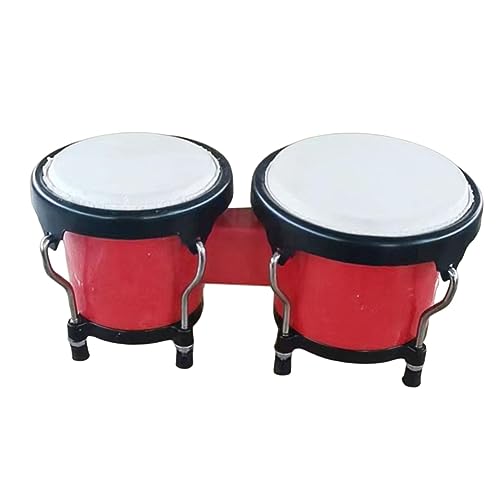 Colcolo Percussion Bongos Trommel Musikinstrumente Frühpädagogische Montessori Afrikanische Trommel für Urlaubsgeschenke Anfänger Jungen Mädchen, Rot von Colcolo