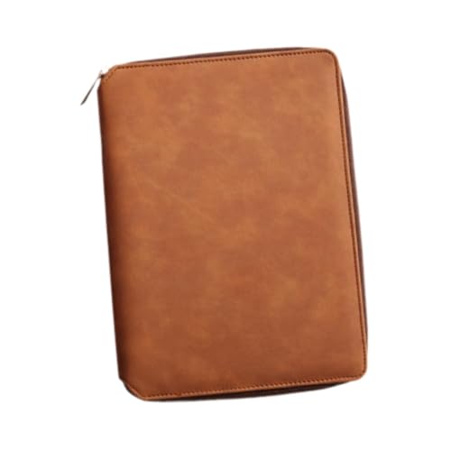 Colcolo Reißverschluss Notizbuch Reise Notizbuch Meeting Ordner Notepad Travel Journal Pocket Diary für Reisereisende Journalisten, Braun von Colcolo