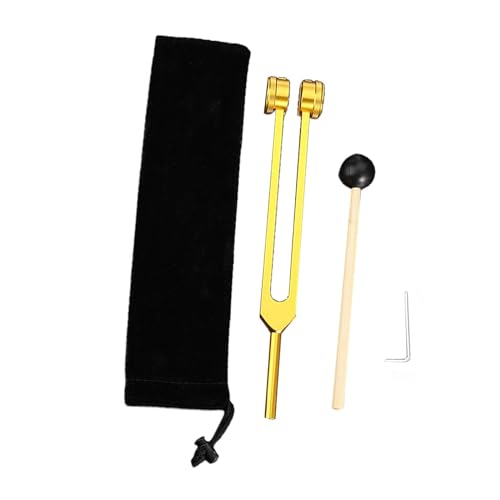 Colcolo Stimmgabel-Set, Prüfgabel zum Ohrenpflücken mit Hammer und Aufbewahrungstasche, Hörhilfe-Werkzeug, Ohrenreinigungsmittel für zu Hause, 21.5cm Gold von Colcolo