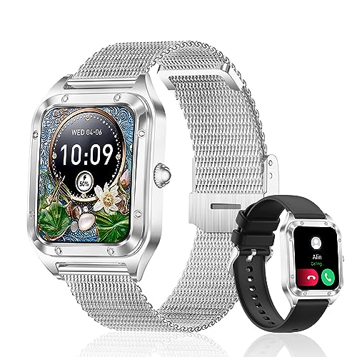 Colesma Smartwatch mit Anruf und Sprachassistent, 1,59 Zoll (1,59 Zoll), HD, Fitnessuhr für Damen, mit Herzfrequenzmesser, Blutdruck, SpO2, Schlaf, Schrittzähler, für Android iOS von Colesma