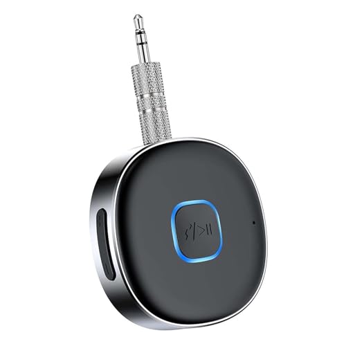 Bluetooth-Auto-Adapter, Bluetooth-AUX-Adapter, kabelloser Auto-Bluetooth-5.0-Empfänger für Heim-Stereoanlage/kabelgebundene Kopfhörer, Mini-Bluetooth-Adapter AUX, Freisprechanrufe von Colexy