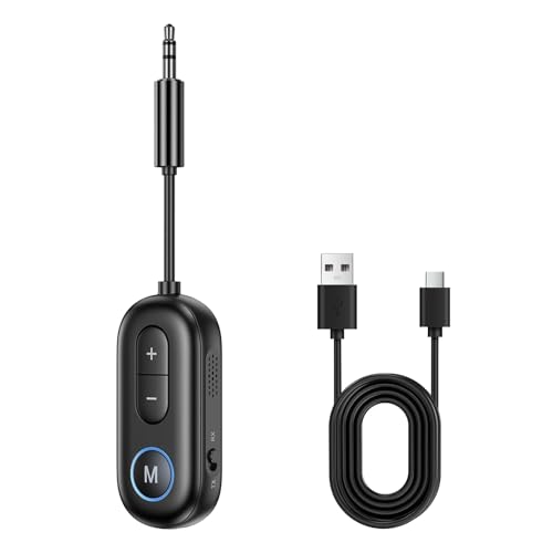 Colexy Bluetooth 5.4 Sender Empfänger Bluetooth aux Adapter, Klinke 2 in 1 Bluetooth Transmitter und Receiver für Heimstereo, Flugzeug, Kopfhörer, Lautsprecher, Laptop, Tretmühle (Typ-C Aufladung) von Colexy