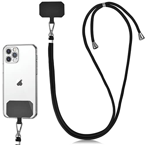 Universal Handykette Schlüsselband Lanyard Umhängeband und Patch Halsband Lanyard mit Abnehmbarem Umhängen Halsband Kompatibel mit den meisten Modelle Smartphones (Schwarz) von Colexy