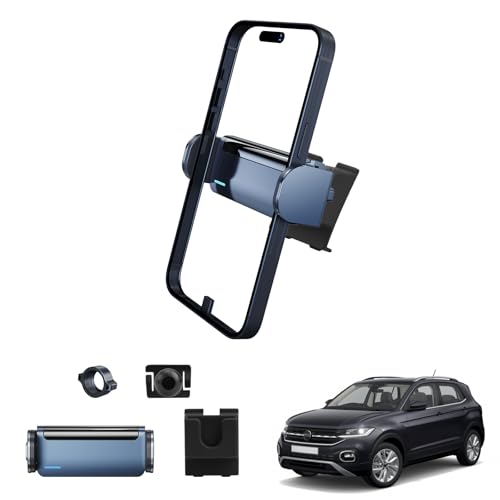 Coleya Auto Handyhalterung Kompatibel mit VW T-Cross/VW Polo MK6 2019-2024, VW T Cross Electric Handyhalter, VW Polo Zubehör Telefonhalter, 360° Rotation, für Alle Smartphones 4"-7" von Coleya
