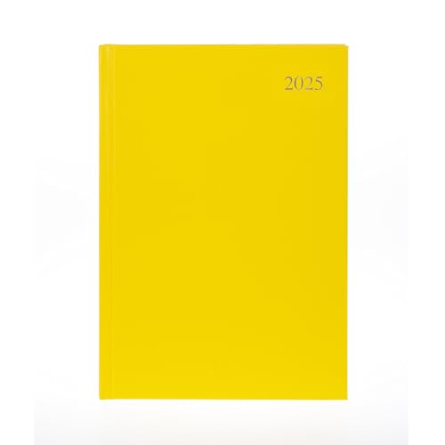 Collins Essential ESSA41.45-25 Business-Terminplaner 2025, A4, Tagesansicht, mit Ledernarbung, Hardcover, Gelb von Collins Debden
