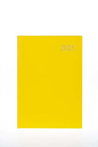 Collins Essential ESSA53.45-25 Business-Terminplaner 2025, A5, Tagesansicht, mit Ledernarbung, Hardcover, Gelb von Collins Debden