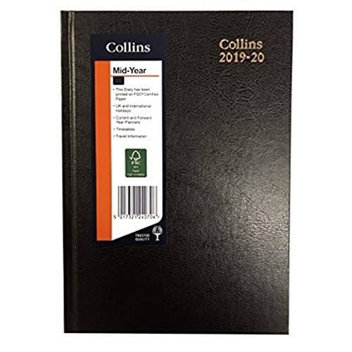 Collins 44M Terminplaner 2019-2020 A4 Tag pro Seite (Termine) Schwarz von Collins