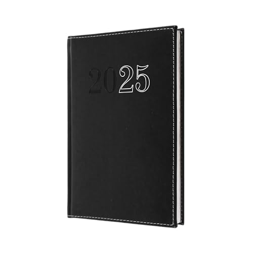 Collins Chelsea 2025 Terminplaner für Profis – A5 Tagesansicht, Business-Planer – Schwarz – (ND54.99–25) – Premium-Terminplaner mit luxuriösem PU-Ledereinband von Collins