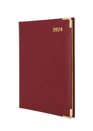 Collins Debden Classic Terminplaner 2024, kompakt, Wochenansicht, Business-Planer und Organizer, Januar bis Dezember 2024, Wochenplaner, Rot, 1270V.15-24 von Collins