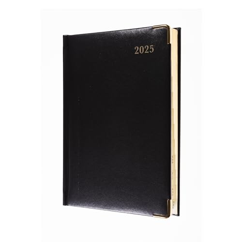 Collins Classic Terminplaner 2025 für Profis – kompakter Business-Planer mit einem Tag pro Seite (mit Terminen) – Schwarz – (1250 V, 99–25) – Premium-Terminplaner mit luxuriösem PU-Ledereinband von Collins