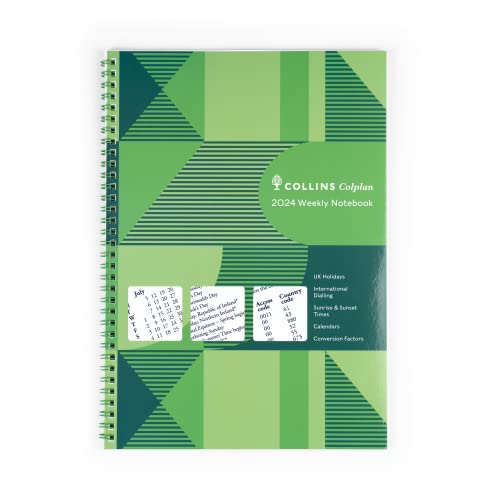 Collins Colplan 2024 Terminplaner A4 Wochennotizbuch – Geschäftsplaner und Organizer – Januar bis Dezember 2024 – Wochenplaner – Grün – 62-24 von Collins