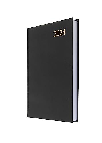 Collins Debden Essential A5 Tagebuch 2024 Tagesplaner – 2024 Seite pro Tag Tagebuch & 2024 Planer – Business Office Akademischer und persönlicher Gebrauch 2024 (A5 Größe Schwarz) von Collins