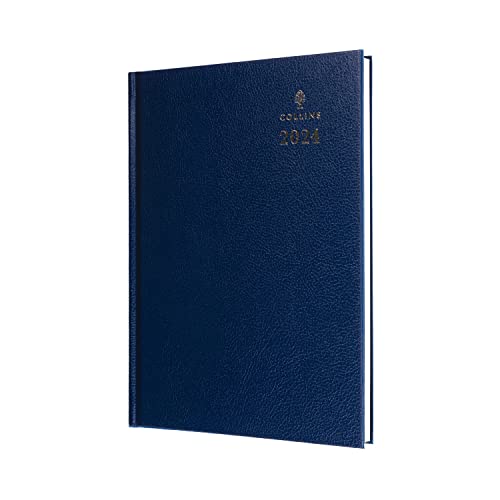 Collins Debden Standard Schreibtisch 2024 Terminkalender A4 Tag pro Seite Business Diary - Business Planner und Organizer - Januar bis Dezember 2024 Terminplaner - Täglich - Blau - 44.60-24 von Collins