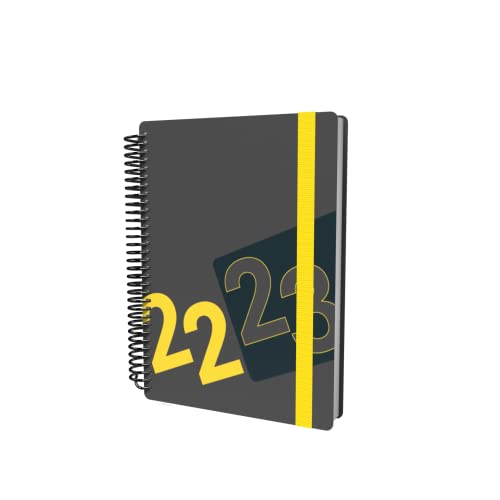 Collins Delta Schülerplaner 2022-23, Wochenansicht, A5, Gelb (FP53M.45-2223) – Schüler-Tagebuchplaner mit Tagebuch, Notizen und Stundenplänen von Collins