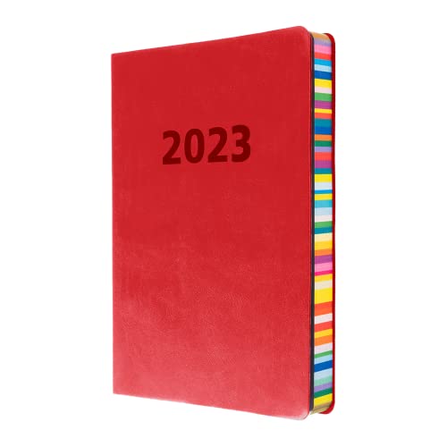 Collins ED151.U15-23 Edge Rainbow A5 Tag pro Seite Terminplaner 2023, Rot (ED151.U15-23) – Kompletter Planer, Agenda und Tagebuch von Collins