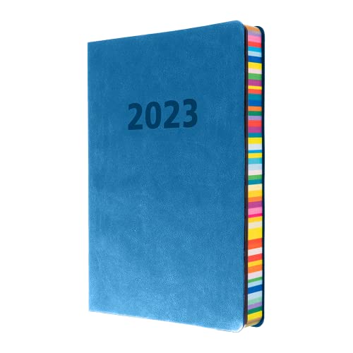 Collins ED153.U57-23 Edge Rainbow A5 Wochenansicht, Terminplaner 2023, Hellblau (ED153.U57-23) – Kompletter Planer, Agenda und Tagebuch von Collins