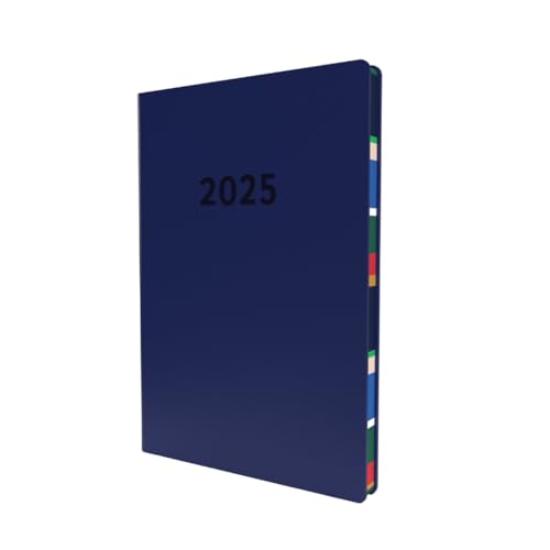 Collins Edge Mira Terminplaner 2025 – A5 Wochenansicht und Bullet Journal – Marineblau – (EDMR153.59–25) – Wochenplaner mit Soft-Touch-Cover und farbigen Seitenkanten von Collins