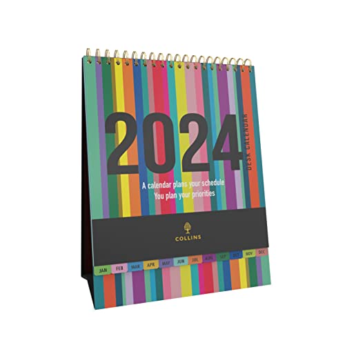 Collins Edge Rainbow Schreibtischkalender 2024 - Lifestyle-Planer und Organizer für Büro, Arbeit, persönlich und Zuhause - Januar bis Dezember 2024 Terminplaner - Wochenplaner - EDDC-24 von Collins