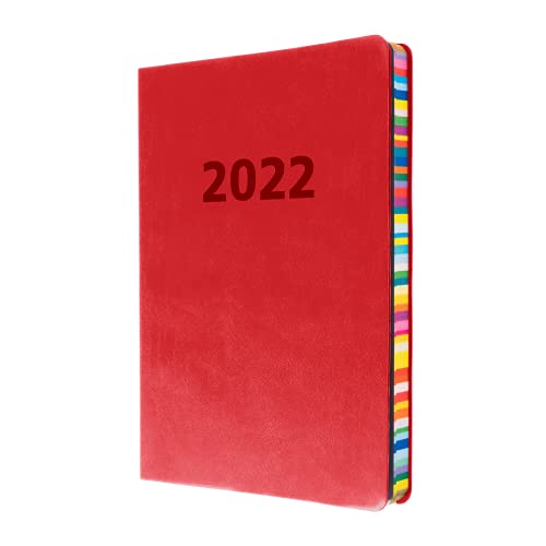 Collins Edge Rainbow Terminplaner 2022, A5, Wochenansicht, Rot von Collins