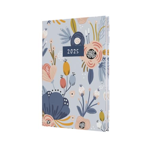 Collins Enchanted Planer 2025 – A5 Wochenansicht – Hellblau – (EN53.57-25) – Wochenplaner mit Blumenmuster von Collins