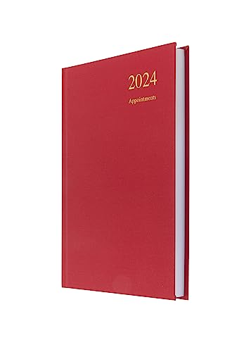 Collins Essential A5-Tagesplaner 2024 mit Terminen, umweltfreundliches Recyclingpapier, vollständig recycelbar, 2024 Seite pro Tag, akademischer und persönlicher Planer (A5-Größe, rot) von Collins