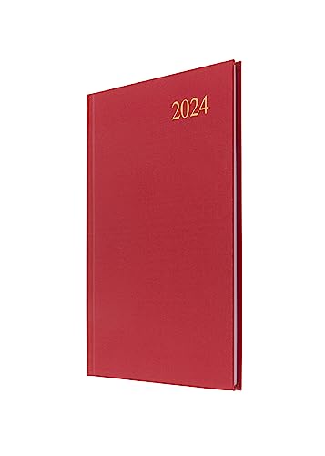 Collins Essential A5-Terminplaner 2024, Wochenansicht, umweltfreundliches Recyclingpapier und vollständig recycelbar, kompletter Planer 2024, Tages-, Wochen- und Monatsansicht, A5-Größe, Rot von Collins