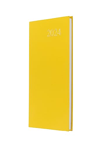 Collins Debden Collins Essentieller Terminplaner, Wochenplaner 2024–2024, Planer, Tagebuch, Soft-Touch, flexibler Einband, kleiner Taschenkalender 2024 (Gelb) von Collins