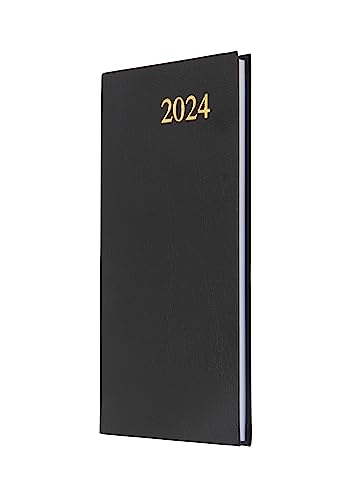 Collins Essential Diary Wochenplaner 2024 – Umweltfreundliches Recyclingpapier und vollständig recycelbar – 2024 Planer Terminplaner Soft Touch Flexibler Einband Kleiner Taschenkalender 2024 (Schwarz) von Collins