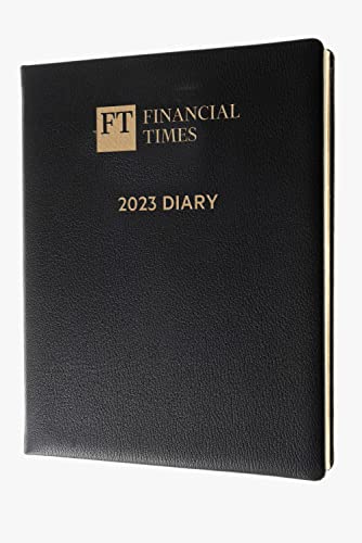 Collins Financial Times 2023 Schreibtisch-Tagebuch, Leder, Wochenansicht, Schwarz von Collins