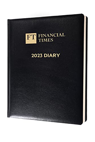 Collins Financial Times 2023 Schreibtisch-Tagebuch (Pink Paper) – Tag für Seite, Schwarz von Collins
