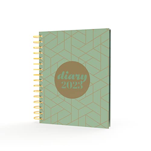 Collins Scandi Diary A5 Tag pro Seite, grüne Jade, PW51-2023 von Collins